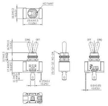Load image into Gallery viewer, Toggle Switch 1/4 Inch Push On SPST MOM-OFF Schematic
